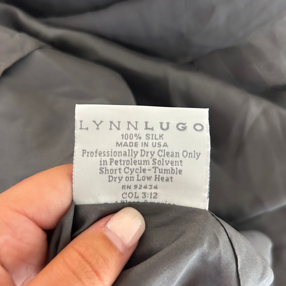 Lynn Lugo gray strapless‎ 100% silk mini dress SZ 6 - Picture 6 of 6